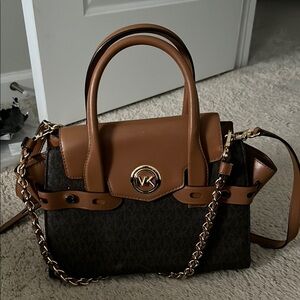 Brown and Black Women's Handbag